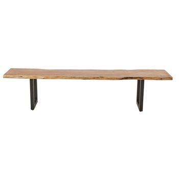 Banco de 200 cm de acacia y acero negro