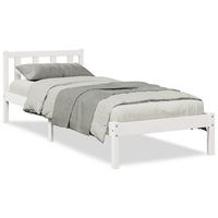 cama individual  cama de adulto  cama extralarga sin colchon madera maciza pino blanca 90x210 cm