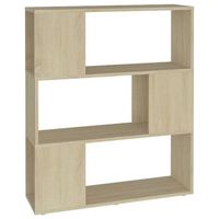 libreria separador madera contrachapada roble sonoma 80x24x94cm vidaxl