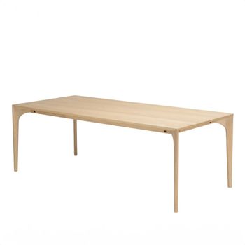 Mesa de comedor rectangular 220x100cm patas de roble macizo natural