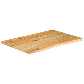 Tablero De Mesa | Tablero Escritorio Borde Natural Madera Maciza Mango 90x60x2,5 Cm