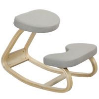 homcom silla de rodillas con movimiento oscilante en tela y madera de abedul 50x73x55 cm gris   aosom espana