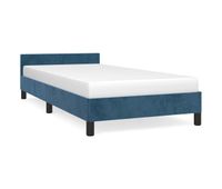 estructura cama con cabecero terciopelo azul oscuro 100x200 cm