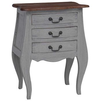 Mesita De Noche De Madera Maciza De Caoba 48x35x64 Cm Vidaxl