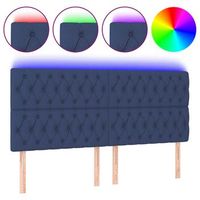 cabecero con luces led tela azul 180x7x118128 cm vidaxl