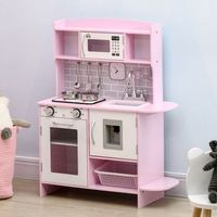 cocina de juguete para ninos de 3 anos con luz sonidos rosa homcom