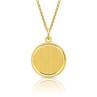 cadena de plata con colgante dorado grabable