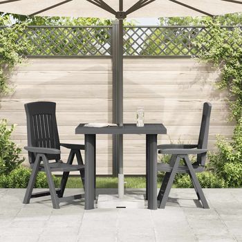 Mesa De Jardín | Mesa De Exterior De Plástico Gris Antracita 80x75x72 Cm