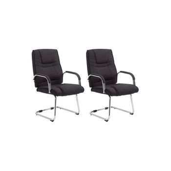 Set de 2 sillas basculantes con asiento en Tela Negro