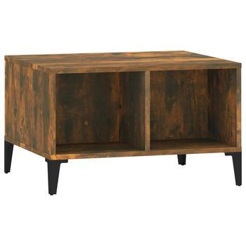 Mesa De Centro 50x60x36,5 Cm Madera Y Metal Trabajados - Marrón