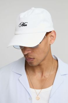 Gorra De Sarga Con Bordado Man, Cream