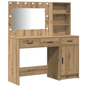 Mesa Tocador | Mesa De Maquillaje Con Cajón 2 Piezas Marrón Madera De Ingeniería