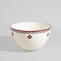 ensaladera de ceramica blanca con motivos