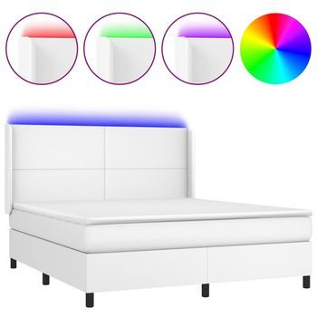 Cama Tapizada 203x163x128 Cm Vinilo - Blanco