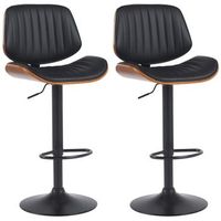lote de 2 taburetes de bar clawson imitacion cuero simil cuero nogalnegro 50x50x94 cm clp