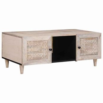 Mesa De Centro Blanco Blanqueado 100 X 54 X 40 Cm Vidaxl