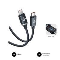 cable subblim optimus 60w 1m black