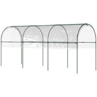 outsunny invernadero de jardin para tomates con 4 arcos de acero y cubierta de pvc 4x123x171 m verde   aosom espana