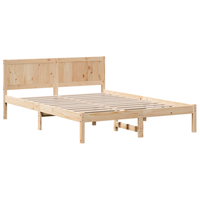 cama matrimonial  cama doble  cama de madera de pino natural madera de pino macizo 160 x 200 cm cfw56124