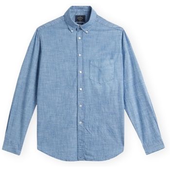 Portuguese Flannel Camisa manga larga Chambray Shirt para hombre