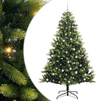 Árbol De Navidad | Decoraciones De Navidad Artificial Plegable 300 Leds Verde 240 Cm