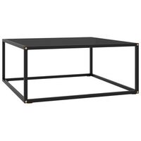 mesa de centro de diseno moderno y contemporaneo con cristal 80 x 80 x 35 cm negro dec039882