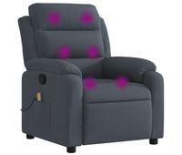 vidaxl sillon de masaje reclinable de terciopelo gris oscuro