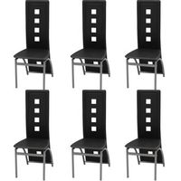 vidaxl sillas de comedor 6 unidades cuero artificial negro