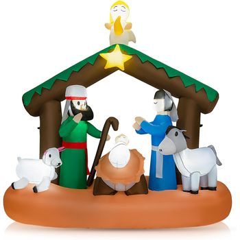 180cm Decoración Inflable Con 7 Luces Led Costway 172 X 76 X 180 Cm