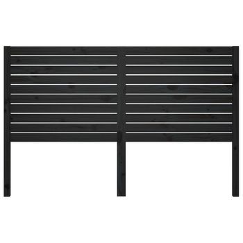 Cabecero Cama Mueble De Dormitorio De Cama Madera Maciza De Pino 126 X 4 X 100 Cm Negro M02_0005973