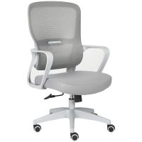 home heavenly taxana silla de oficina giratoria y regulable textil gris