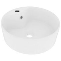 lavabo de bano moderno  lavabo lujo con rebosadero ceramica blanco mate 36x13 cm