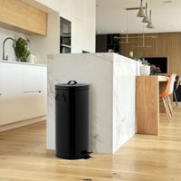cubo de basura de cocina de pedal negro  30l