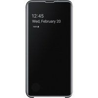 galaxy s10e plastic clear view case - black black