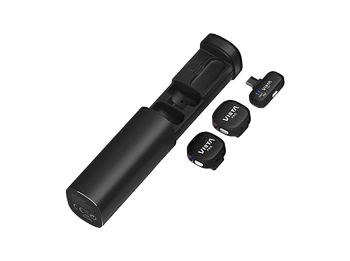 Micrófono - Vieta Pro Influencer 2, 20 Hz – KHz, Hasta 6h Autonomía, Inalámbrico, Función Mute, Alcance 25 m, Negro