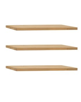 Pack 3 estanterías de madera maciza flotante tono medio 200x3,2cm