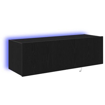 Mueble De Tv Montado En La Pared Roble Negro 100 X 35 X 31 Cm
