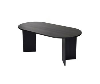 Mesa de comedor ovalada jacklyn negro para hogar moderno mueble de almacenaje  - homekit