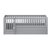 cama infantil de madera 140x200cm con una puerta sin somier gris