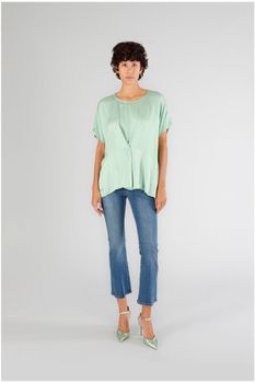 blusa con frente drapeado clover m