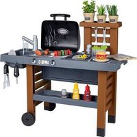 cocina exterior evolutiva parrilla con llamas - 40 accesorios smoby