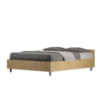 Cama Doble Con Almacenaje 140x200 Roble Natural Nuamo