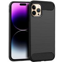 cool funda carbon negro para iphone 14 pro max