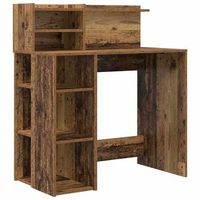 escritorio  mesa de trabajo con estante madera envejecida 90 x 48 x 1015 cm