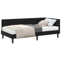 cama individual  cama para adulto  estructura de cama esquina con colchon 2 pcs negro terciopelo