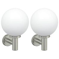luz de pared exterior 2 pcs plateado 28 x 25 x 38 cm vidaxl
