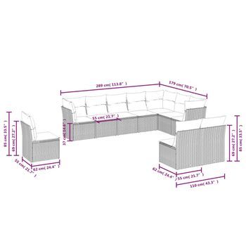 Conjunto De Sofá Exterior (con Cojines, Juego De 10 Piezas)