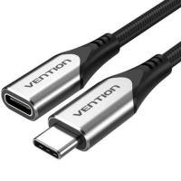 cable usb-c vention tabhf 1m 60w 5gbps trenzado aluminio gris
