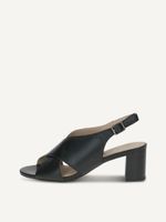 caprice heeled sandal black made of leather with block heel size 39
