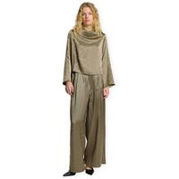selected pantalones w selene wide trousers - vetiver para mujer